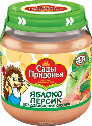 Сады Придонья Пюре 120г яблоко-персик ст/б 1х12.