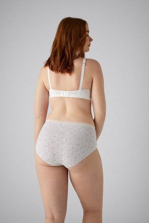 19445 High waist Трусы слипы 2 шт. в упаковке св. Серый + св. Розовый