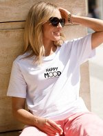 Футболка из хлопкового облегченного полотна со стразами белый_happy_mood