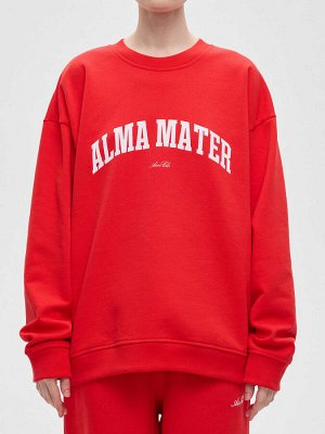 Свитшот свободного кроя Alma Mater 0143, красный