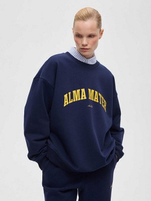 Свитшот свободного кроя Alma Mater 0143, темно-синий