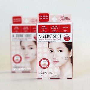 Mediheal A-ZERO SHOT Патчи для лица Skin Dressing Spot Patch (прозрачные, точечные), 4*20 шт