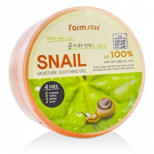 KR/ FarmStay Гель увлажняющий успокаивающий для лица и тела "Улитка" Moisture Soothing Gel Snail, 300мл