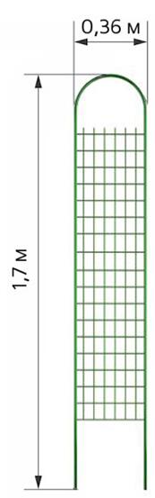 Комплект Агро Шпалера &quot;&quot;Сетка 1,7&quot;&quot; ( В- 1,7 м, Ш- 0,36 м)