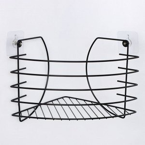 Полка угловая с держателем для телефона, 22.5x22.5x20.5 см, чёрная
