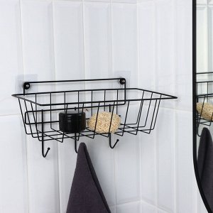 Корзина с 3-мя крючками, 37?20?19,5 см, черная