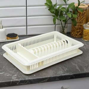 Сушилка для посуды Plastic Centre «Лилия», 48x30.5x8.5 см, с поддоном, МИКС