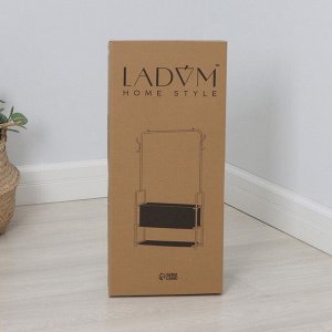 Вешалка - стойка напольная для одежды LaDо́m, с полками для хранения, 60x26x160 см, чёрная