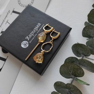 Серьги с цитринамии уценка