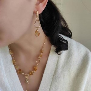 Серьги с цитринамии уценка
