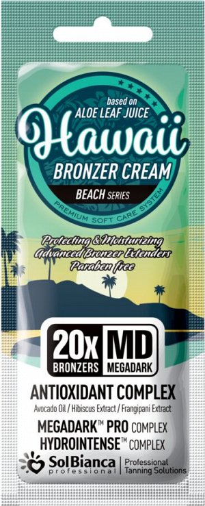 Крем-автозагар HAWAII 20x bronzer с маслом авокадо, экстрактами гибискуса и франжипани, 15 мл