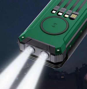 Внешний аккумулятор на солнечной батарее и беспроводной зарядкой 6в1 Power Bank Earldom EZ-2101B, 20000 mAh