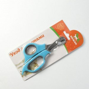 ВЫВОДИМ Ножницы-когтерезы средние с упором для пальца, голубые с серым   6960820