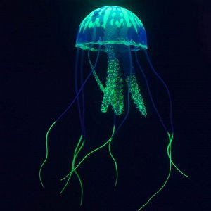ВЫВОДИМ Декор для аквариума "Медуза" силиконовая, с неоновым эффектом, 5 х 5 х 15 см, зелёная   7108866