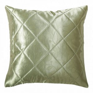 Чехол для подушки из жаккарда "Листья" 40*40 с клапаном 15см  зеленый