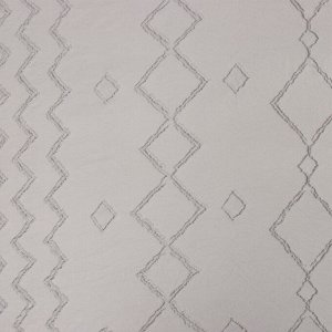 Постельное бельё 1.5 спальное, «Тафтинг орнамент», ручная работа, 143x215 см,150x230 см,50x70 см-2 шт., серое, 110 г/м²