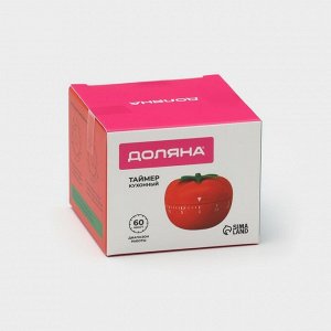 Таймер механический Доляна «Помидор», кухонный, 6.5x6.5 см, красный