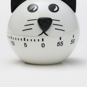 Таймер механический Доляна «Котёнок», кухонный, белый