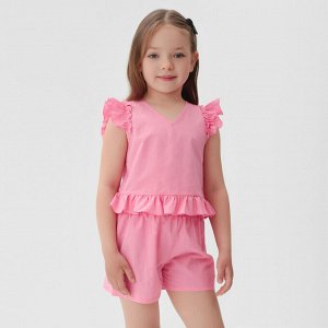 Комплект для девочки (топ, шорты) KAFTAN 34 (122-128 см), ярко-розовый