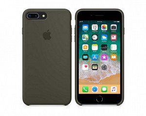 Чехол iPhone 7/8 Plus Silicone Case в упаковке темно-оливковый