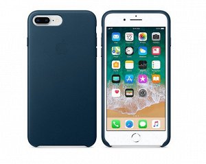 Чехол iPhone 7/8 Plus Leather Case в упаковке сине-зеленый