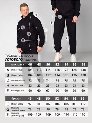 Костюм мужской футер 2-х нитка "РОДОС" ЧЕРНЫЙ