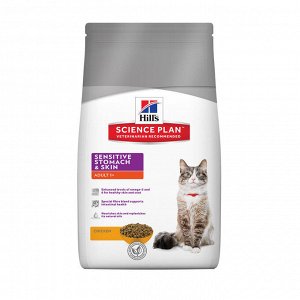 Hill's SP Feline Adult SensStomach/Skin д/кош Деликат 5кг