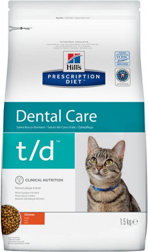 Hill's PD Feline t/d д/кош при заболевании полости рта 6/1,5кг