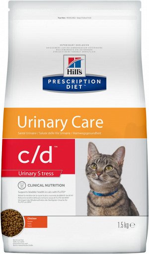 Hill's PD Feline c/d Multicare Urinary Stress д/кош Цистит/стресс Курица 1,5кг (1/6)