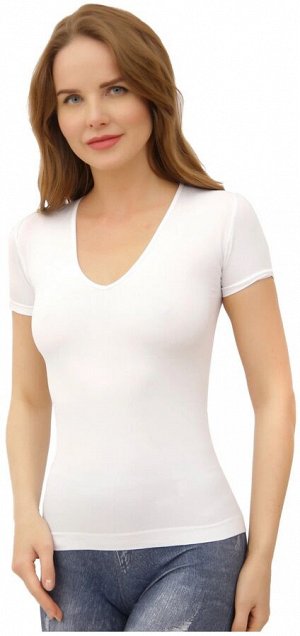 Intimidea T-Shirt Philadelphia Футболка с V-образным вырезом и короткими рукавами. Повседневное, комфортное изделие из мягкой микрофибры, не требует глажения. (Bianco- Белый цвет) пр. Италия.
