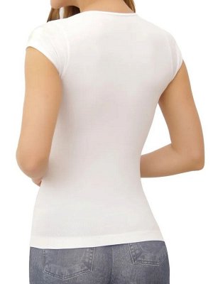 Intimidea T-Shirt Dallas Футболка с глубоким V-образным вырезом и мини рукавами. Повседневное изделие из мягкой микрофибры, повторяет очертания тела, не требует глажения.(bianco - белый) пр. Италия