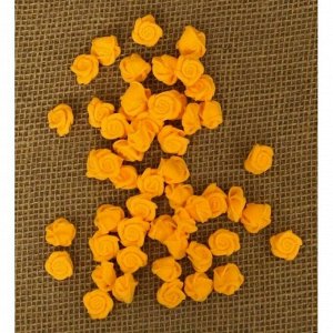 Роза 1,5 см фоамиран (90-100 шт в упаковке) оранжевая