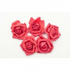 Роза 7 см фоамиран(20-25 шт в упаковке) красная