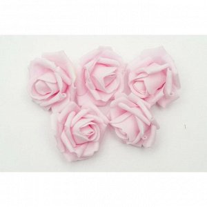 Роза 7 см фоамиран (20-25 шт в упаковке) светло-розовая