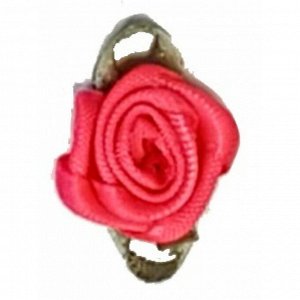 Цветок декоративный 16/60 атласная розочка ярко-розовая 2,5 см набор 100 шт