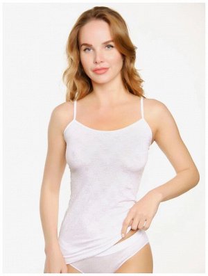 INTIMIDEA CANOTTA SS SETIFICATO CHIC Майка на тонких бретелях из мягкой микрофибры, рисунок эффект кружева. Привлекательный вид, идеально садится по фигуре. (Bianco -белый цвет) пр. Италия