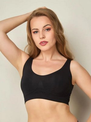 INTIMIDEA Reggiseno Kita Топ из микрофибры на широких бретелях. Подчеркивает силуэт, не оставляет следов, поддержка без косточек, устойчив к стирке.(Nero - черный цвет) пр. Италия