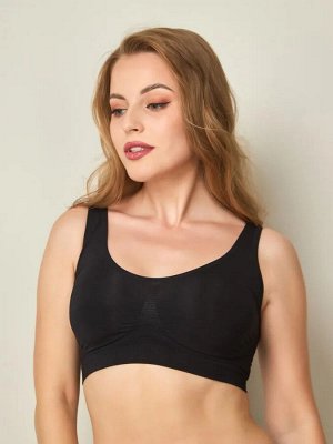 INTIMIDEA Reggiseno Kita Топ из микрофибры на широких бретелях. Подчеркивает силуэт, не оставляет следов, поддержка без косточек, устойчив к стирке.(Nero - черный цвет) пр. Италия