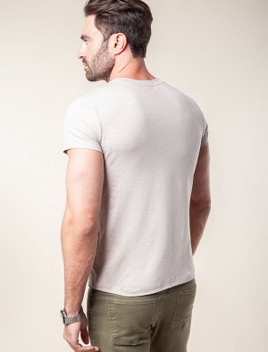 Футболка slim fit из премиального хлопка с эффектом меланж