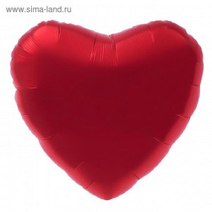 Шар фольгированный 18" сердце, цвет красный