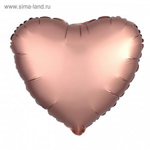Шар фольгированный 18" сердце, цвет розовое золото 750384