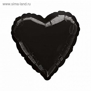 Шар фольгированный 18” "Сердце", пастель, цвет чёрный