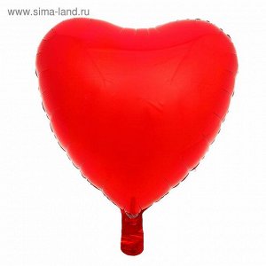 Шар фольгированный "Сердце" 18", металл, красный