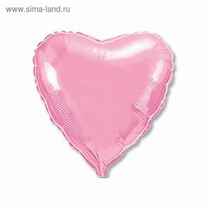 Шар фольгированный 18", сердце, пастель, розовый