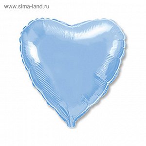 Шар фольгированный 18", сердце, пастель, голубой
