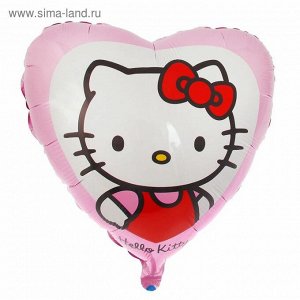 Шар фольгированный 18" Hello Kitty в розовом, сердце