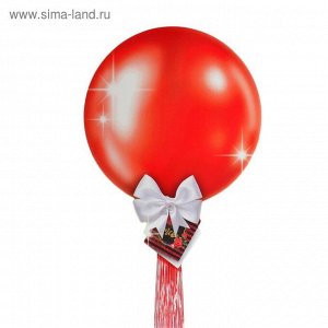 Воздушный шар, 36", с тассел лентой, открытка, красный