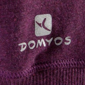 Футболка для мягкой йоги женская с длинными рукавами из биохлопка DOMYOS