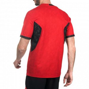Двухстороння футболка для регби для взр. R500 чёрная/красная OFFLOAD