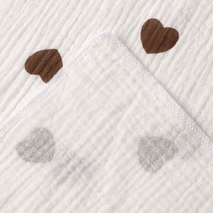 Пеленка двухслойная Крошка Я Love, 130х100см, муслин,100 % хлопок